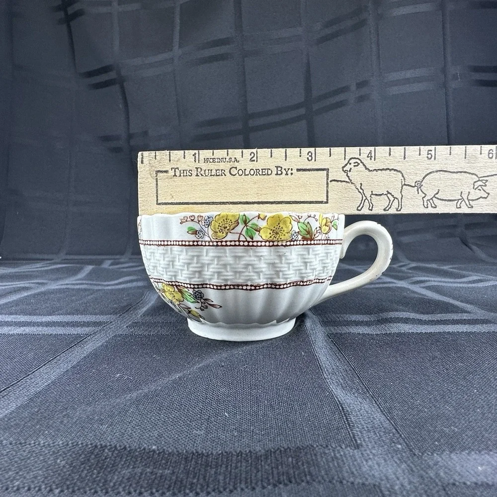 Copeland Spode England Buttercup Cups And Saucers‎ Lot Of 2 Sets Old Back Stamps